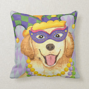 Mardi Gras Golden Retriever Kussen
