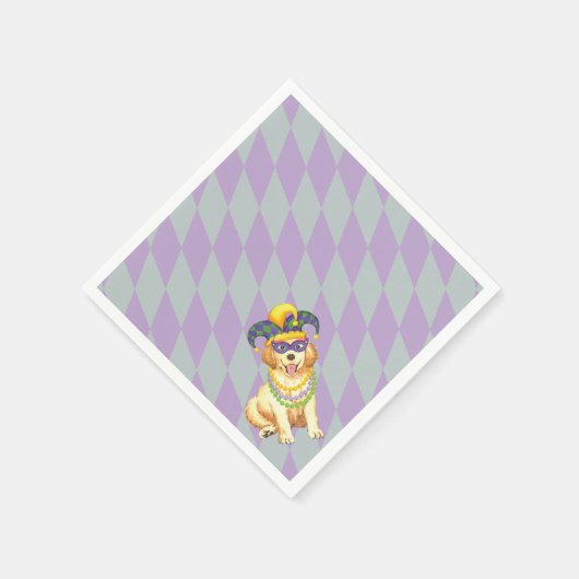 Mardi Gras Golden Retriever Servetten (Hoek)