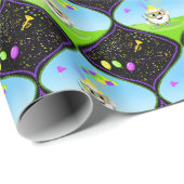 Mardi Gras Golf Ball Celebrating  Cadeaupapier (Rol Hoek)