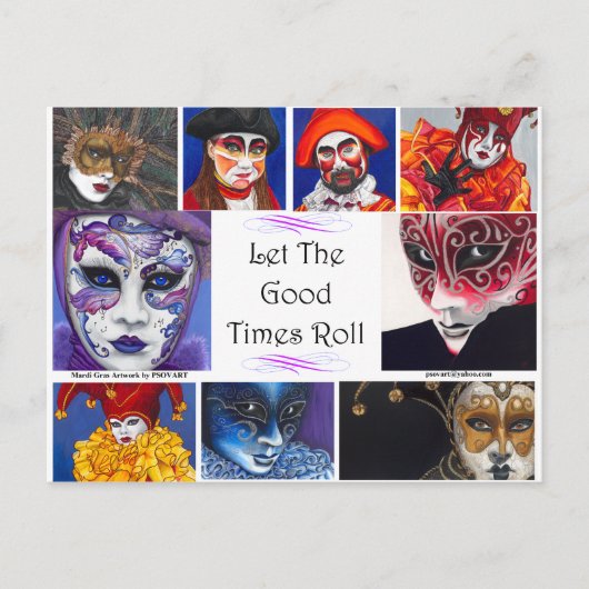 Mardi Gras Good Times  Briefkaart (Voorkant)