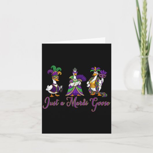 Mardi Gras Goose 2026 Gift Funny Tee Men,women  Kaart (Voorkant)