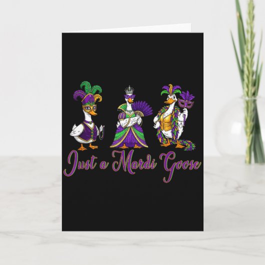 Mardi Gras Goose 2026 Gift Funny Tee Men,women  Kaart (Voorkant)