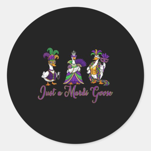 Mardi Gras Goose 2026 Gift Funny Tee Men, Women  Ronde Sticker (Voorkant)