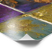 Mardi Gras Goud en Groen Pauw Veer Masker Foto Afdruk (Hoek)