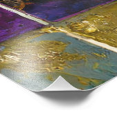 Mardi Gras Goud en Groen Pauw Veer Masker Foto Afdruk (Hoek)