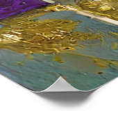 Mardi Gras Goud en Groen Pauw Veer Masker Poster (Hoek)