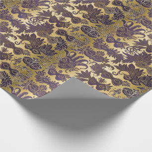 Mardi Gras Goud en Paarse Maskers Cadeaupapier