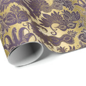 Mardi Gras Goud en Paarse Maskers Cadeaupapier (Rol Hoek)