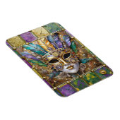 Mardi Gras Goud & Keramisch Kleurrijk Veermasker Magneet (Rechterzijde)