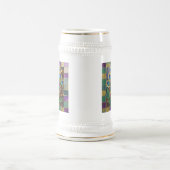 Mardi Gras Goud Keramisch Pauw Veer Masker Bierpul (Center)