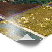 Mardi Gras Goud Keramisch Pauw Veer Masker Foto Afdruk (Hoek)