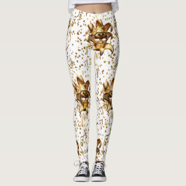 Mardi Gras gouden masker en Confetti Leggings