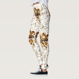Mardi Gras gouden masker en Confetti Leggings