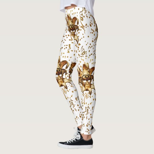 Mardi Gras gouden masker en Confetti Leggings (Links)