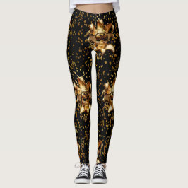 Mardi Gras gouden masker en Confetti Leggings