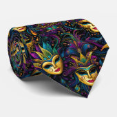 Mardi Gras Gouden Maskers Stropdas (Opgerold)