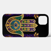 Mardi Gras Gouden Paarse Groene Hamsa's Kunst Case-Mate iPhone Case (Achterkant (horizontaal))