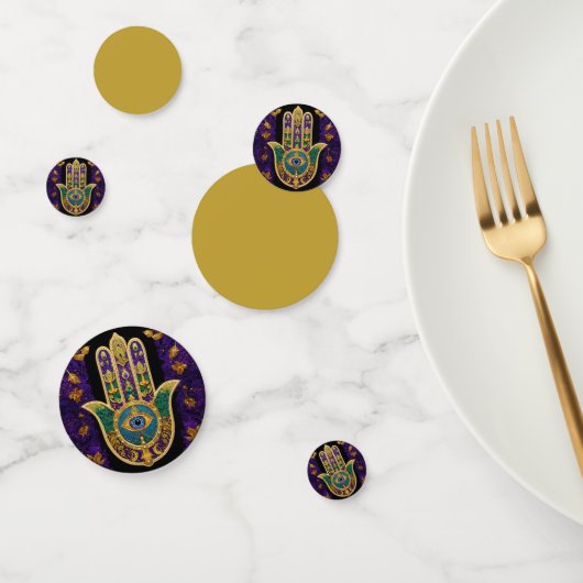 Mardi Gras Gouden Paarse Groene Hamsa's Kunst Confetti (Groep)