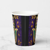 Mardi Gras Gouden Paarse Groene Hamsa's Kunst Papieren Bekers (Rechts)