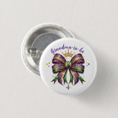 Mardi Gras Grandma-to-be Ronde Button 3,2 Cm (Voorkant /achterkant)