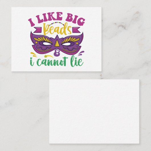Mardi Gras Grappig Ik Hou Van Grote Kralen En Ik K Notitiekaartje (Voorkant / Achterkant)