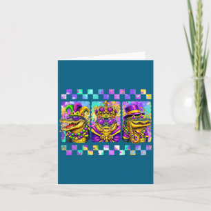 Mardi Gras Grappige Alligator Carnaval New Orleans Kaart
