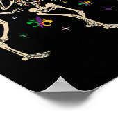 Mardi Gras Grappige Skeletten Dansen Carnaval Para Poster (Hoek)