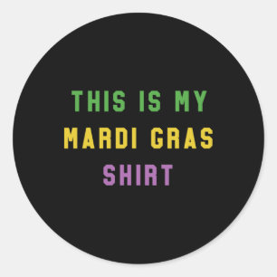 Mardi Gras Gras Funny Party Uniek cadeau van New O Ronde Sticker