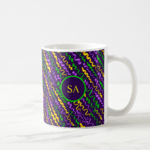 Mardi Gras Green Golden Paarse Ribbons Koffiemok