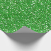 Mardi Gras Green Solid Color Faux Glitter Bling Cadeaupapier (Hoek)