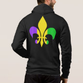 Mardi Gras Green Yellow Paars Fleur-de-Lis Hoodie (Achterkant)