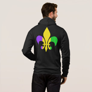Mardi Gras Green Yellow Paars Fleur-de-Lis Hoodie