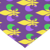 Mardi Gras Green Yellow Paars Fleur-de-Lis Lange Tafelloper (Hoek)
