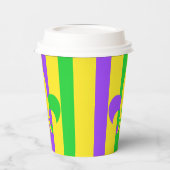 Mardi Gras Green Yellow Paars Fleur-de-Lis Paper Papieren Bekers (Links)