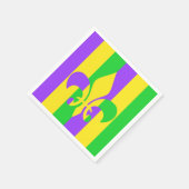 Mardi Gras Green Yellow Paars Fleur-de-Lis Servet (Hoek)