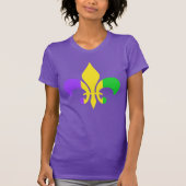 Mardi Gras Green Yellow Paars Fleur-de-Lis T-shirt (Voorkant)