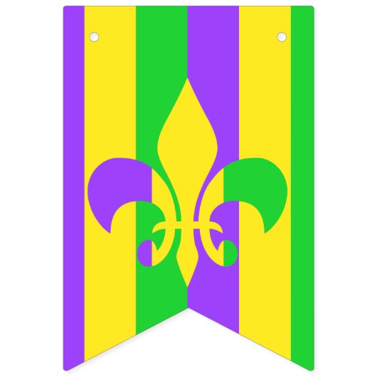 Mardi Gras Green Yellow Paars Fleur-de-Lis Vlaggetjes (Tweede vlag)