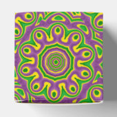 Mardi Gras Green Yellow Paars Pattern Mandala Bedankdoosjes (Bovenkant)