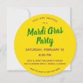 Mardi Gras Green Yellow Paars Pattern Mandala Kaart (Achterkant)