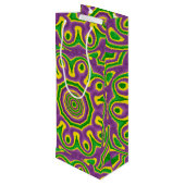 Mardi Gras Green Yellow Paars Pattern Mandala Wijn Cadeautas (Achterkant Gekanteld)