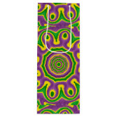 Mardi Gras Green Yellow Paars Pattern Mandala Wijn Cadeautas (Voorkant)