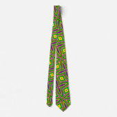 Mardi Gras Green Yellow Paars Pattern Stropdas (Achterkant)