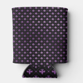 Mardi Gras Grid Bright Paarse Fleur De Lis NOLA Blikjeskoeler (Achterkant)
