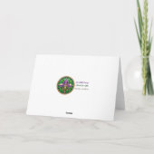 Mardi Gras Groen en Goud Kleurrijke Veren Masker Bedankkaart (Achterkant)