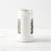 Mardi Gras Groen en Goud Kleurrijke Veren Masker Bierpul (Center)