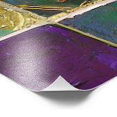 Mardi Gras Groen en Goud Kleurrijke Veren Masker Foto Afdruk (Hoek)