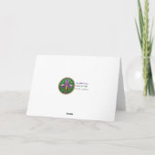 Mardi Gras Groen en Goud Kleurrijke Veren Masker Kaart (Achterkant)