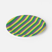 Mardi Gras Groene, Gele & Paarse Strepen Papieren Bordje (Gekanteld)