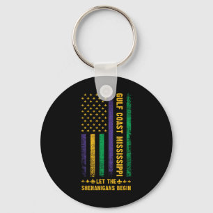 Mardi Gras Gulf Coast Mississippi Fleur-de-lis Ver Sleutelhanger