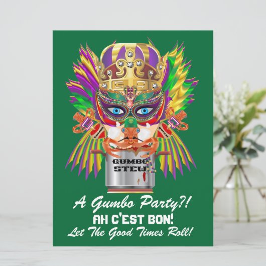 Mardi Gras Gumbo Queen Uitzicht Hints alstublieft Kaart (Staand voorkant)